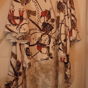 Elegant Chain Print Women's Tunic